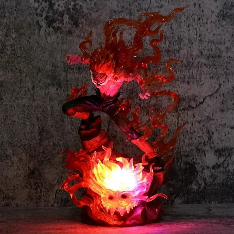 Naruto Might Guy Figure Ten Years of Shinobi Anime Action Figure With Light Immortal Sitting Model Collection Toy Gift Pvc