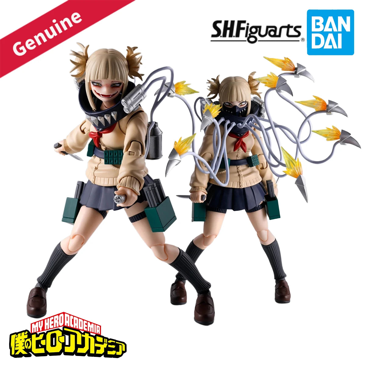 Original Genuine BANDAI Action/Dolls S.H.Figuarts Boku No Hero Academia Toga Himiko H=130mm Anime Action Model Figure Toy Gift