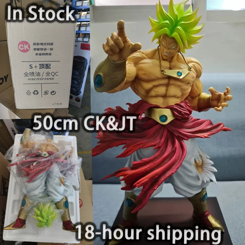 In Stock 50cm CK&JT Statue Broly Figurine  Dragon Ball Anime Figures Super Saiyan Broli Figures Collection PVC Model Gifts