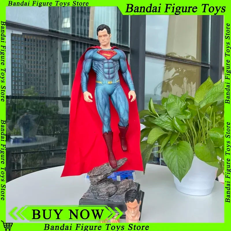 50 cm Superman Anime Figur Superman Dawn Of Justice Actionfigur PVC 2 Köpfe 2 Hände Statue Ornament Kinderspielzeug Geschenk