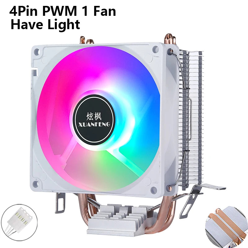 XUANFENG CPU Cooler Fan Computer x79 x99 Processor 2/4/6 Heat pipe 4pin/PWM Compatible LGA2011-3 2066 115x 1200 1700 AMD AM4 AM5
