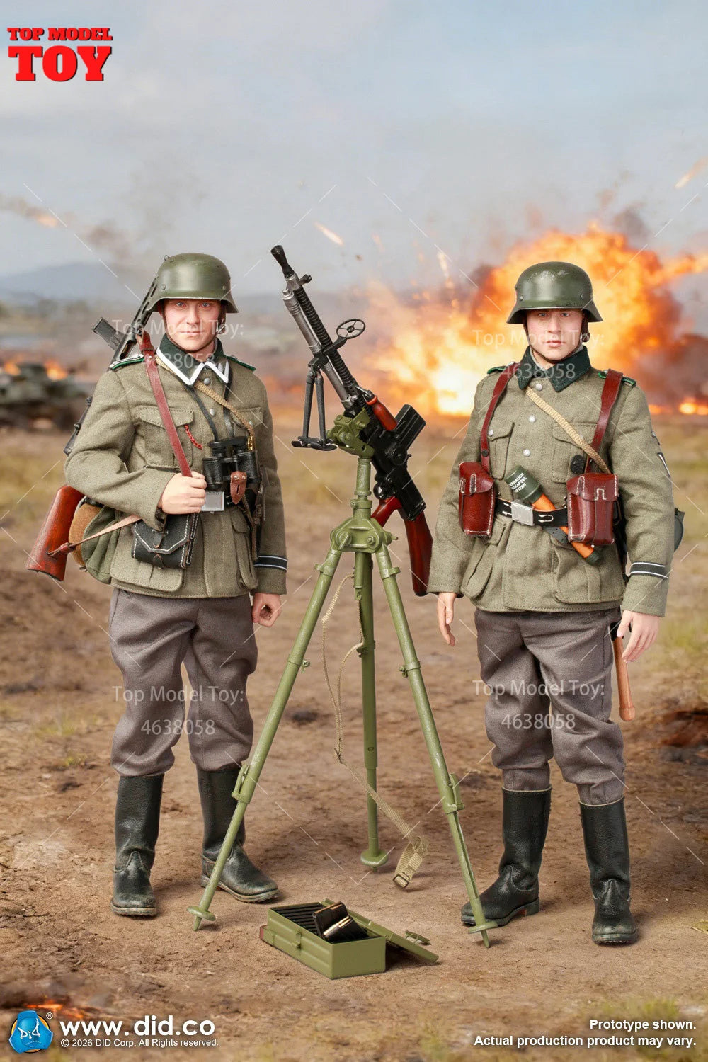 DID D80191 D80192 1/6 WWII German Commander Machine Gunner Set Model 12'' Male Soldier Action Figure Body Dolls for Collect Toy