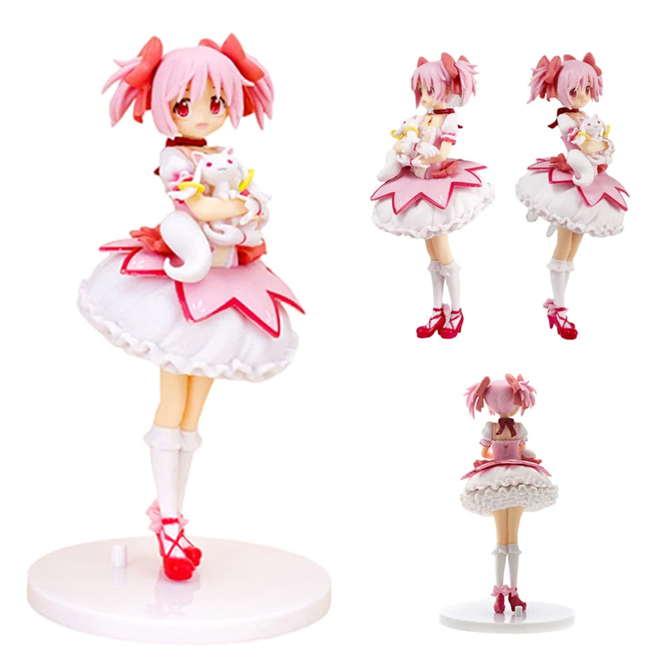 18CM Puella Magi Madoka Magica Aniem Фигура Kaname Madoka Magic Girl PVC Аниме Фигурки Модел Аниме Карикатура Модел Играчка Подарък