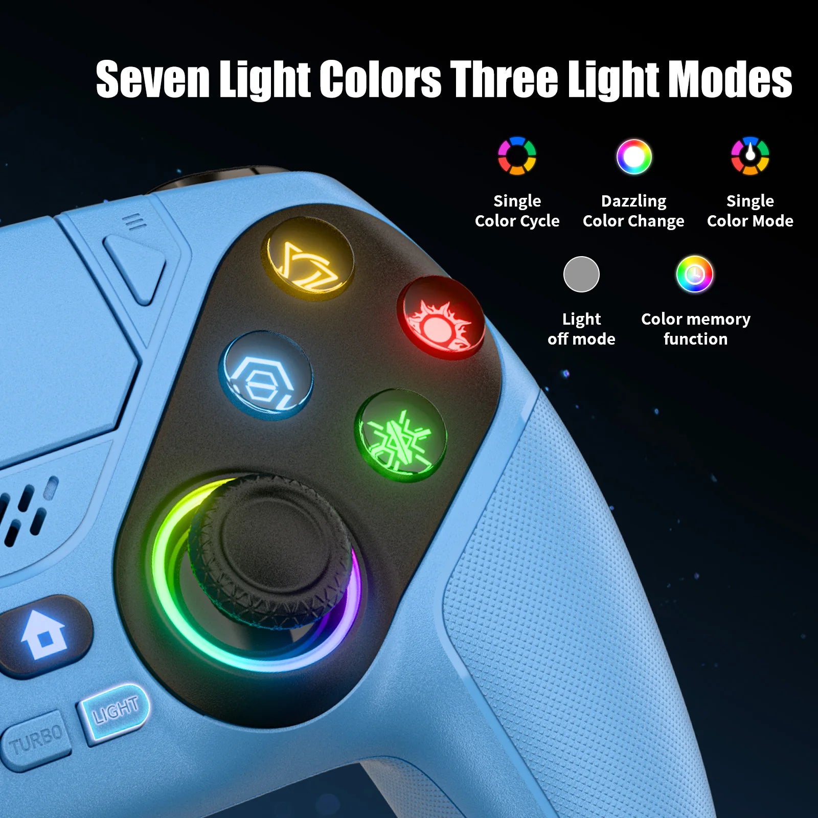 Gaming Controllers for PS5 Pro/Slim Gamepad Hall Effect Triggers RGB Controller Turbo Vibration Touch Programmable Button Handle
