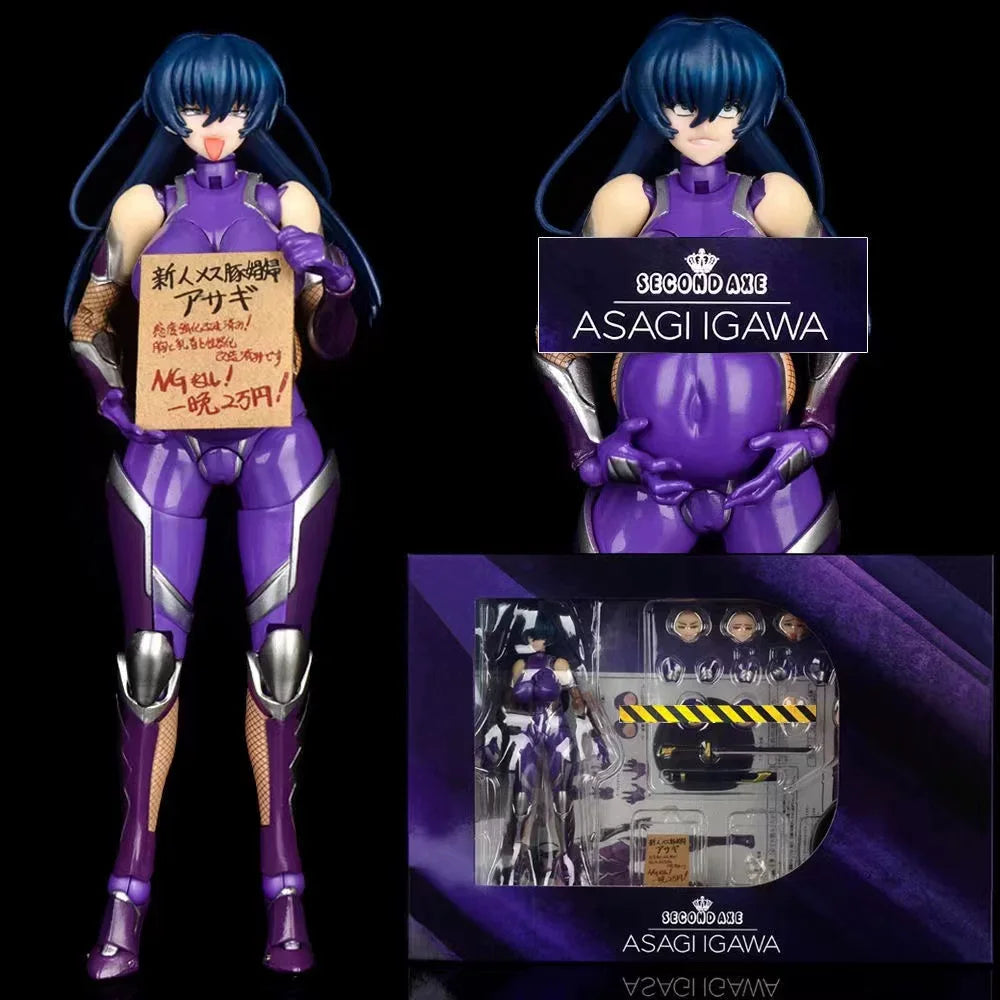 Second Axe Asagi Igawa Taimanin Action Figure Articulated Joints Replaceable Parts Pvc Abs 16cm Painted Collectible Anime Model