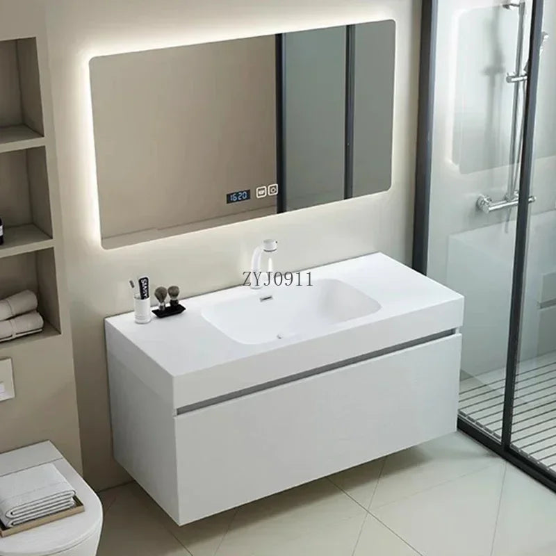 Furniture Luxury Vanity Bathroom Multifunction Home Storage Locker Mirrors Space Saving Cabinet Salon Station Floor Wooden Towel