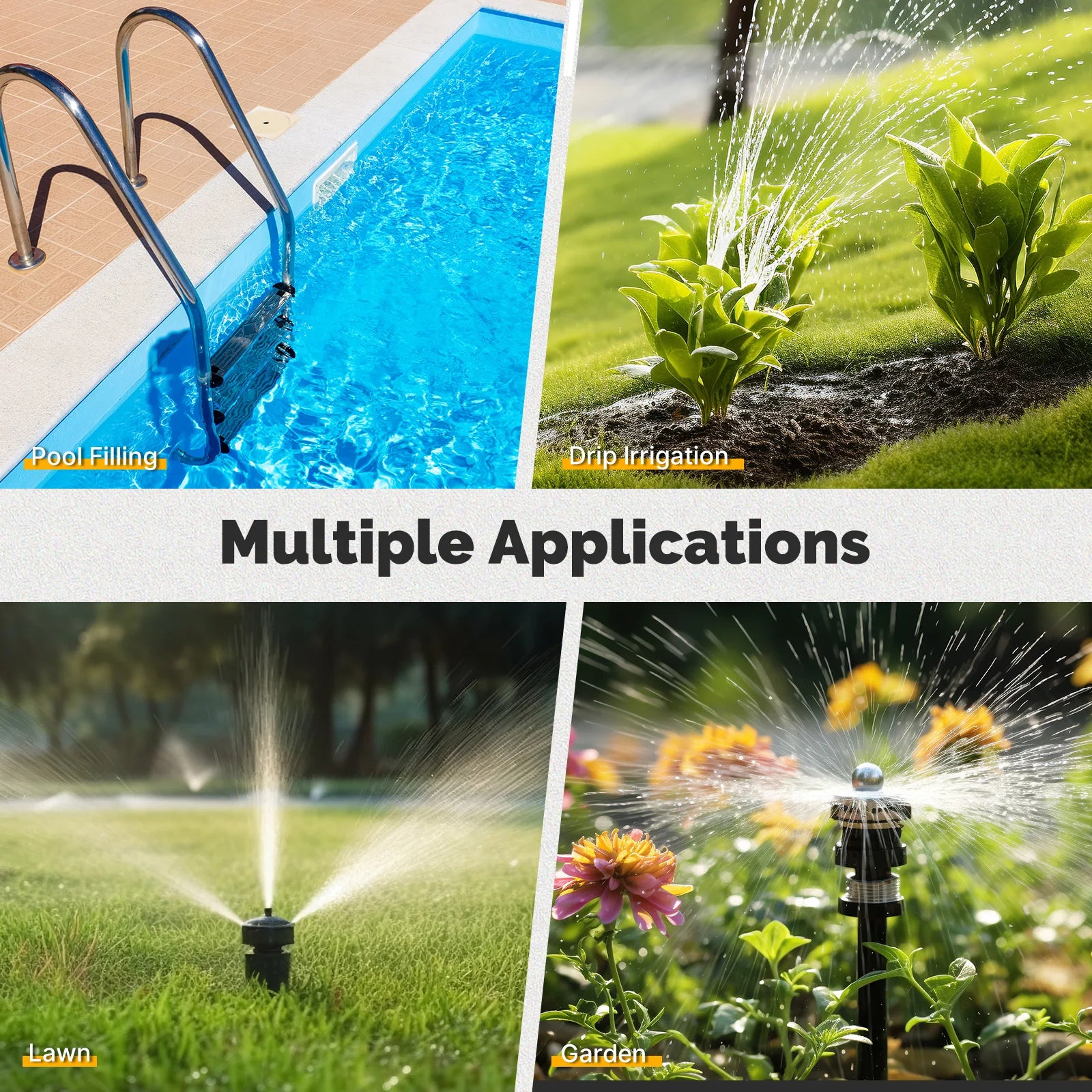MOES 3-Outlet Smart Water Timer Brass Inlet IPX5Waterproof  Knob Button Automatic Irrigation LCD Display Screen Garden Sprinkler