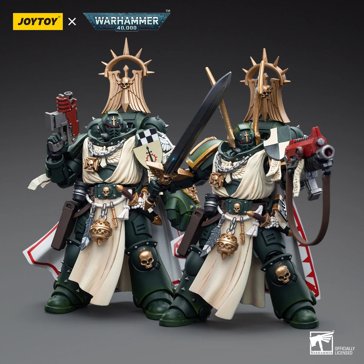 JOYTOY Action Figure 1/18 40K Dark Angels Master Lazarus Master With Power Fist Anime Military Model