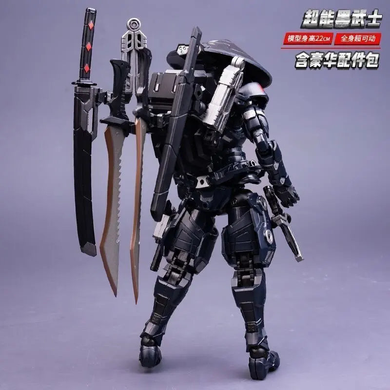 In Stock 22cm SC001 Snake Eyes Super Black Warrior Mecha Ninja Action Figure 1/10 Articulated Finished Model Collectible Toy