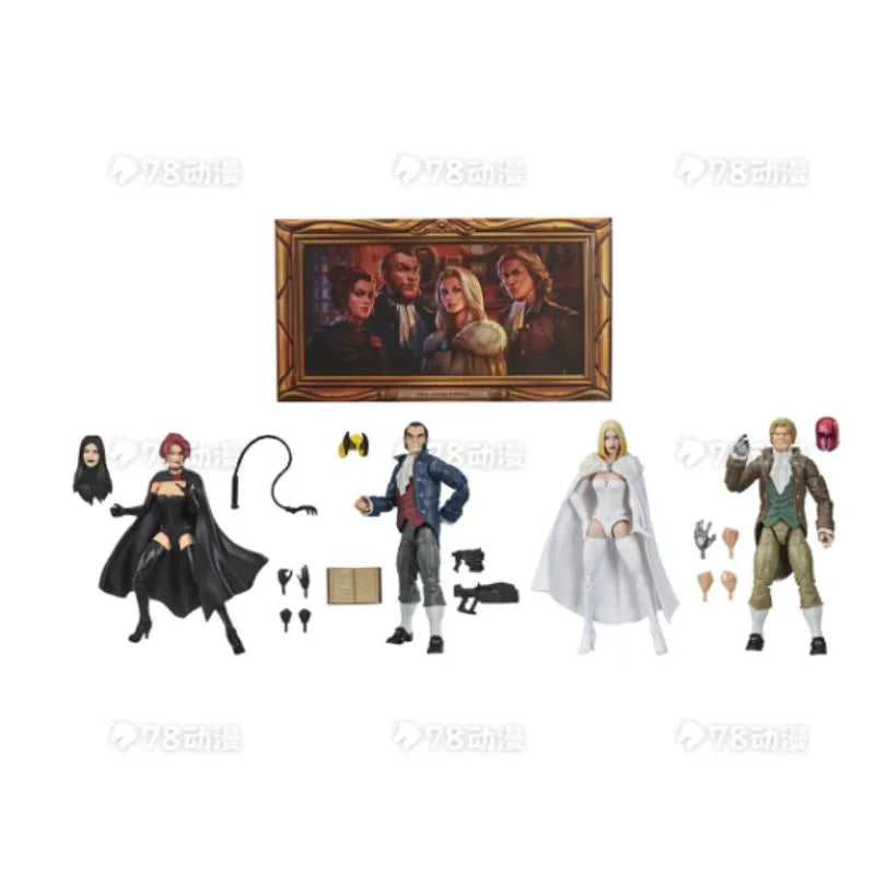 Original Hasbro Marvel Legends Series The Hellfire Club Box Donald Pierce & Black Queen & Black King & White Queen Anime Figure