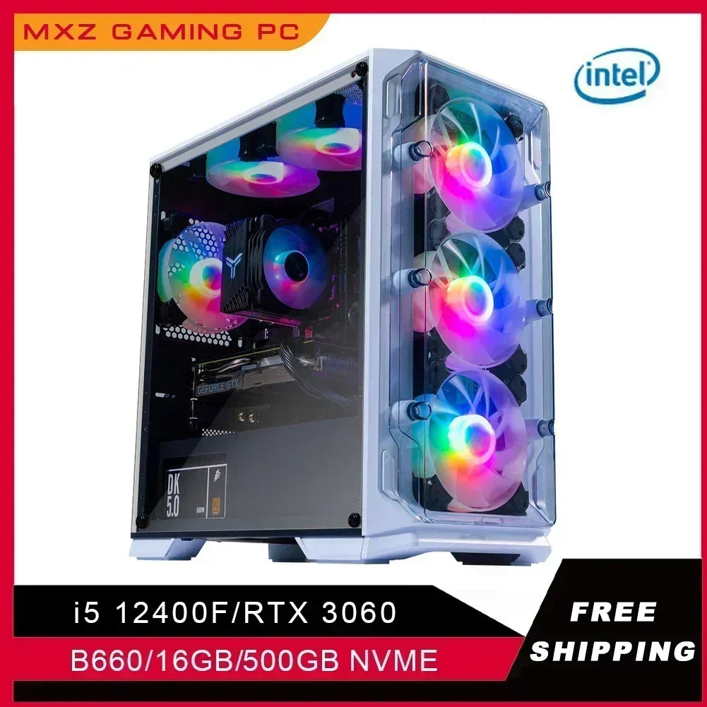 MXZ DIY Pc Gaming I5 12400F Grafikkarte RTX2060S/3060 16GB 500GBNVME Pc Gamer Komplett Für Anpassen pc