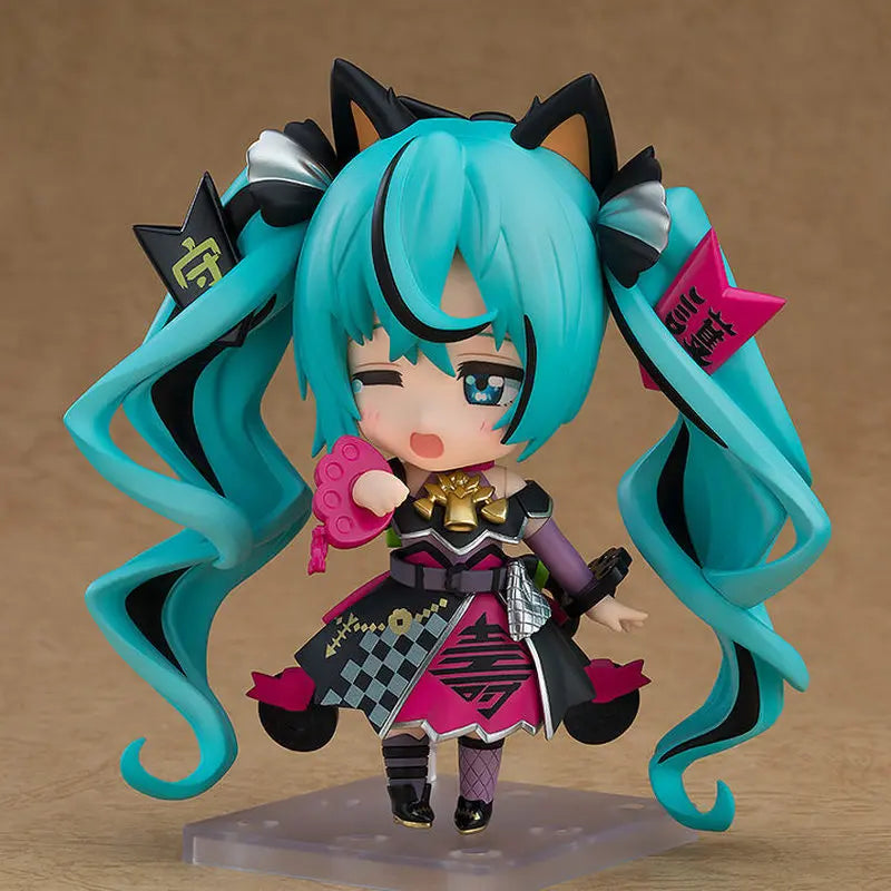 Q Version Hatsune Miku Black Lucky Cat Version Action Figure Anime Collectible Model Trendy Toy Desktop Ornament Surprise Gift