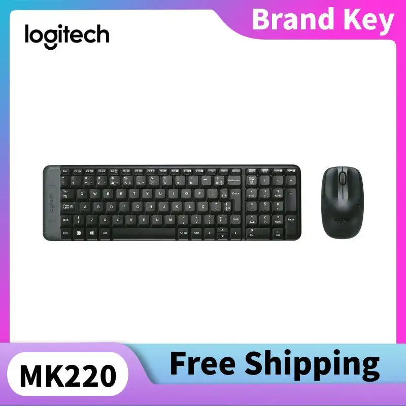 Logitech MK220 USB-Kabelloses Tastatur-Maus-Set – Spritzwassergeschütztes Design, Büro/Gaming/Desktop-Computer/Laptops, Geschenk