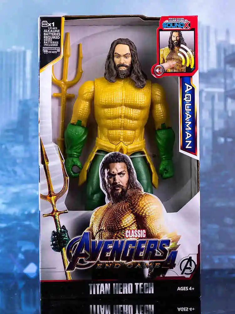 30cm Hot Marvel Avengers Toy Thanos Hulk Spiderman Iron Man Captain America Thor Black Panther With Sound And Light Action Toys