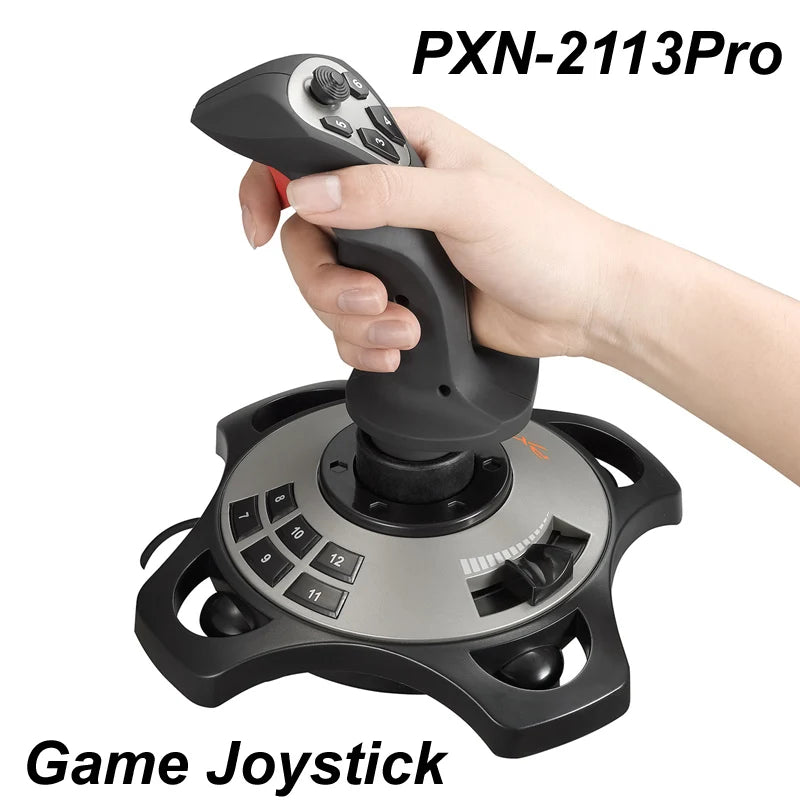 PXN-2113 Pro Joystick Flight Simulator Gamepad Controller Pc Flight Simulator Cockpit Stick for PC/Desktop Laptop  NO Vibration Function