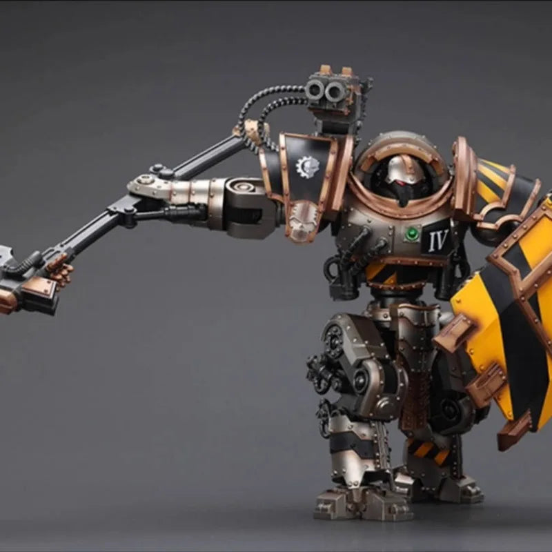 JOYTOY 1/18 Iron Warriors Iron Circle Domitar-Ferrum Class Battle-automata With Karceri Battle Shield and Graviton Crusher Toy