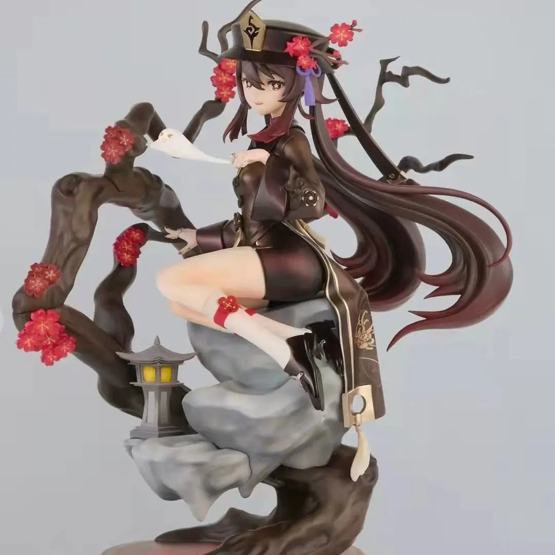 23cm Genshin Impact Anime Figure Hu Tao Hu Tao Ornament Collection Craft Action Figures for Children PVC Model Doll Gift Toys