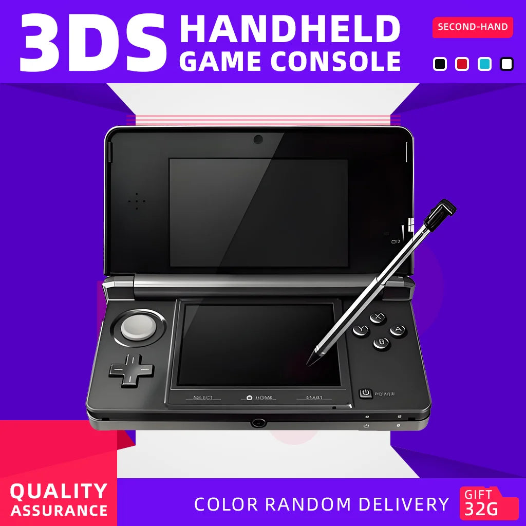 Original second-hand 3DS 3DSXL 3DSLL handheld game console free games nitendo 3ds new3ds xl 32GB/64gb/128gb red