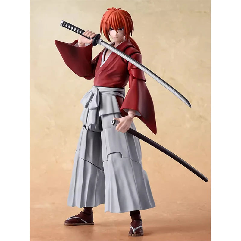 Bandai  Genuine Rurouni Kenshin Model Kit Anime Figures SHF Himura Kenshin Action Figure Collection Model for Kids Toys