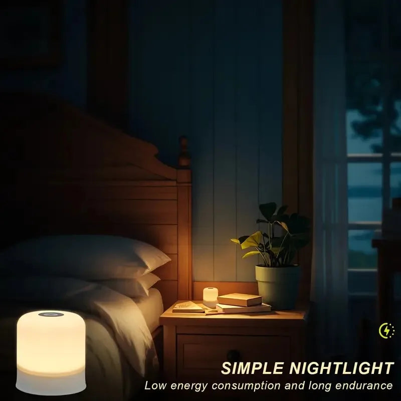 LED Table Lamp With Remote Dimmable Bedside Lamp For Bedroom Tricolor RGB 16Color Change Touch Night Light Rechargeable Portable