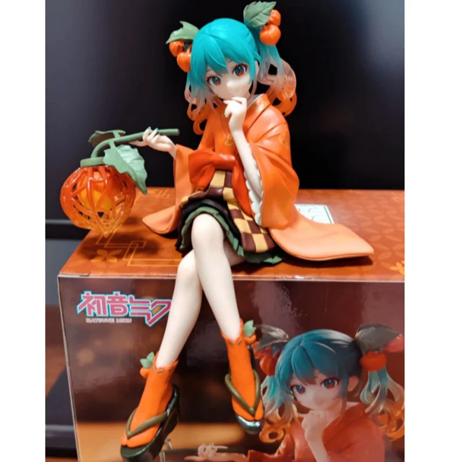 Hot Bandai Hatsuned Miku Anime Noodle Stopper Figure - Flower Fairy Winter Cherry PVC Model Collection Doll Toy Gifts In Stock