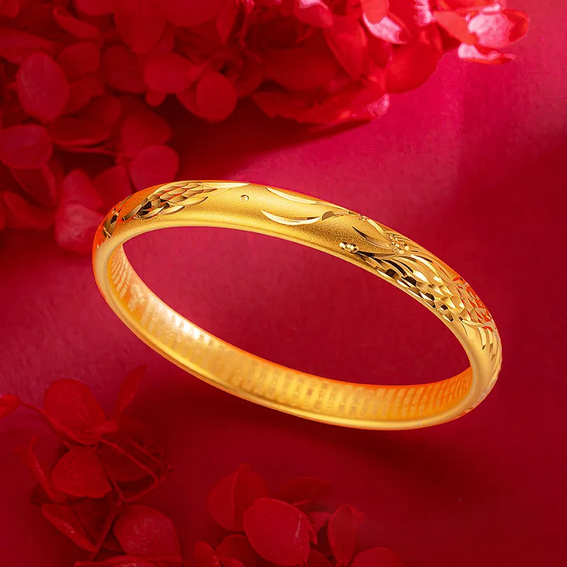 Гривна Lotus Ancient Heart Sutra за жени, 24K злато, AU999 миниатюрни златни мъниста с верижка тип „лотус“ и ролка Sutra