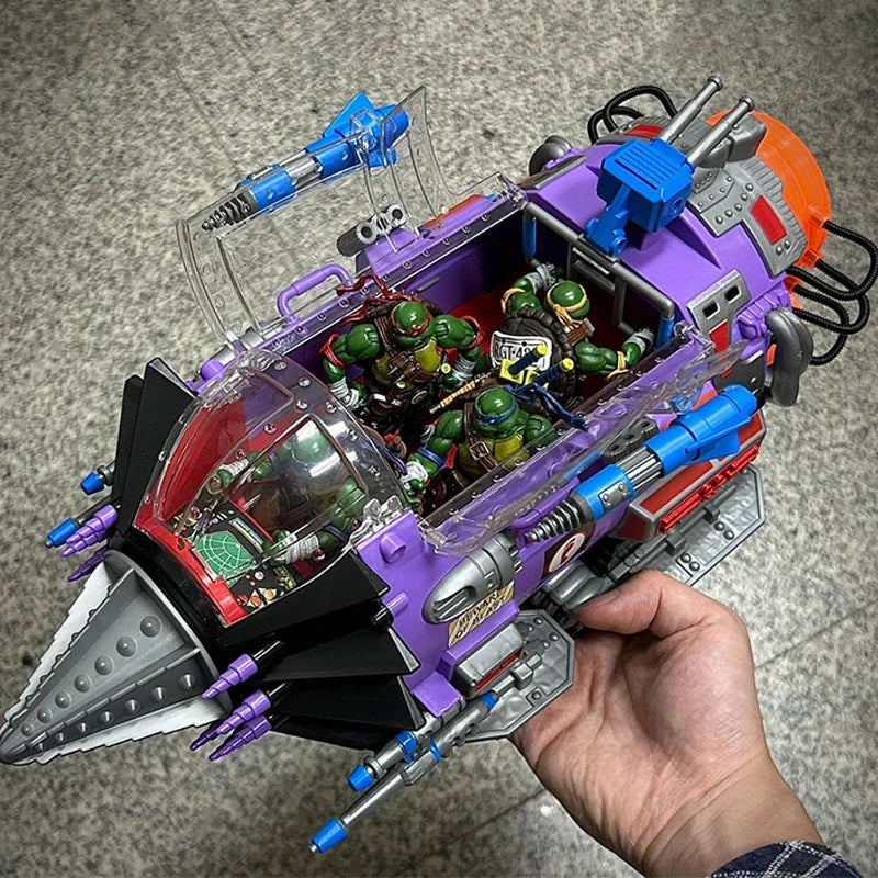 Нов оригинален Caixing 1990 Tmnt Костенурките нинджа Аниме превозно средство Вариация на Land Cruiser Транспортен модул Фигурки Модел играчка Подарък по поръчка