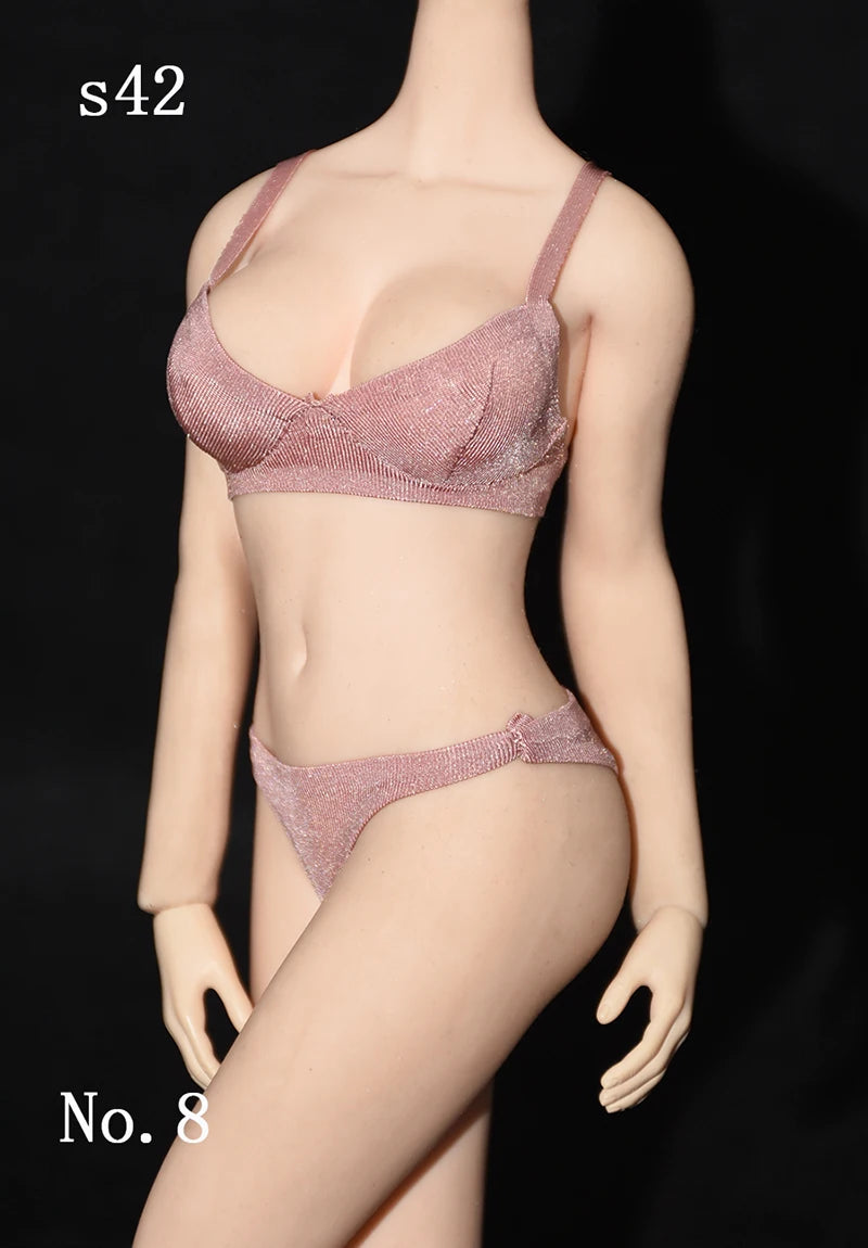 8 Colors 1/6 Female Soldier Solid Color Beauty Bra Underwear Set Accessory Fit 12" Moveable Figure Body Fans Collectible Dolls