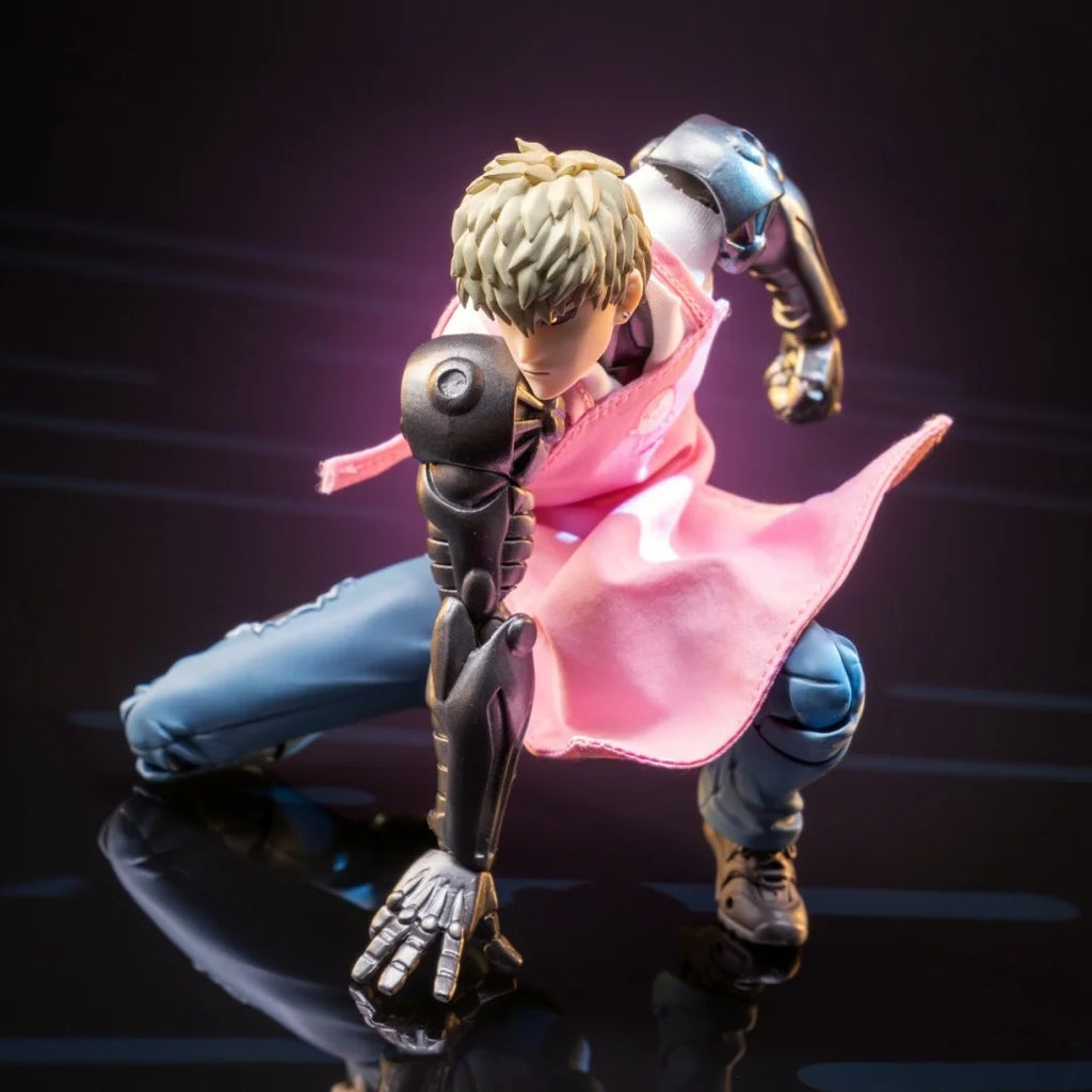 ONE PUNCH MAN Shf Anime Handmade KAIYODO Vest stand collar white vest pink apron Built In Iron Wire Is Suitable for 1/12 Toy