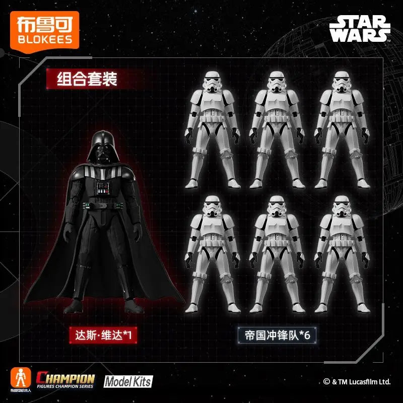 New Blokees Star Wars Darth Vader And Stormtrooper Action Figures Champion Class Mandalorian Assembly Model Collection Toy