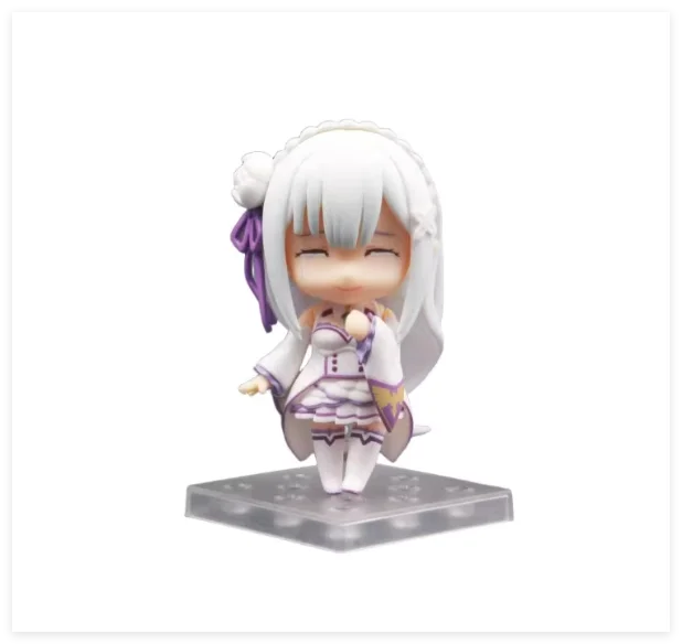 Nendoroid Re Zero Emilia 751 Q Version Posable Anime Figure Face Swap Cute Collectible Doll Desktop Decoration Gift With Parker