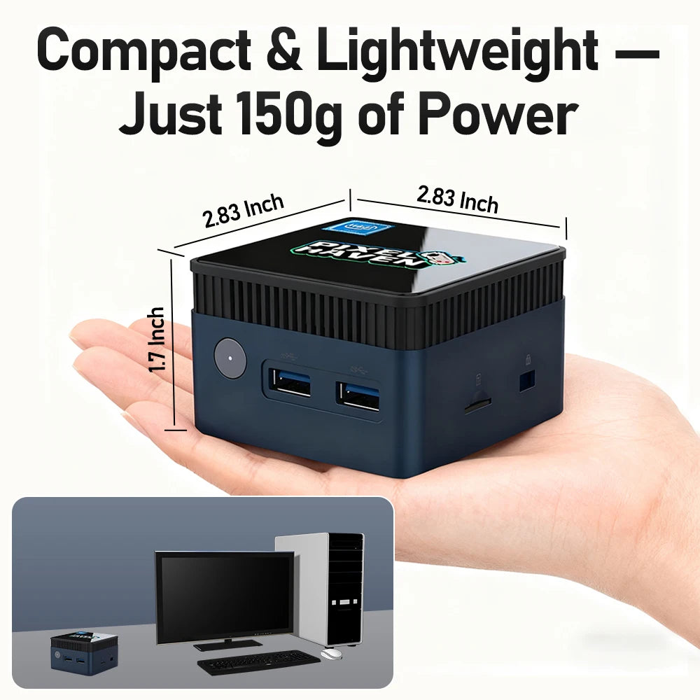 Pixel Haven Box Mini PC Retro Game Console – 12th Gen Intel N100 Quad-Core, Plug & Play, 38,252 Games