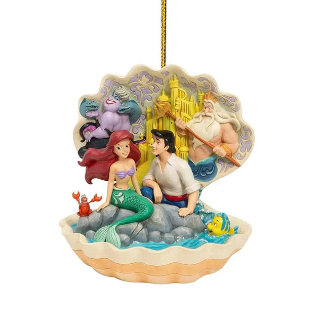 Disney Prinzessin Kawaii Schneewittchen Meerjungfrau Ariel Weihnachtsbaum Dekor Acryl Flugzeug Hängender Anhänger Spielzeug Kinder Überraschungsgeschenke