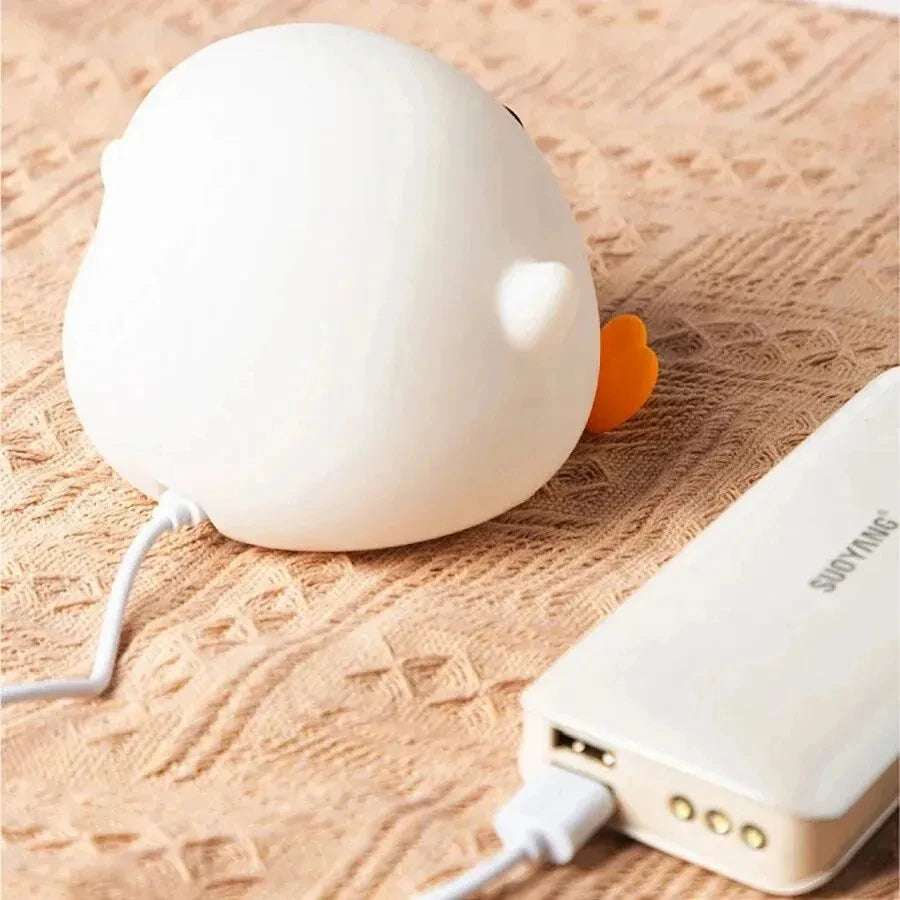 DoDo Duck Silicone LED Bedside Lamp Night Light Cute Duck Dimmable Nursery Nightlight Rechargeable Baby Bedrooms Decoration