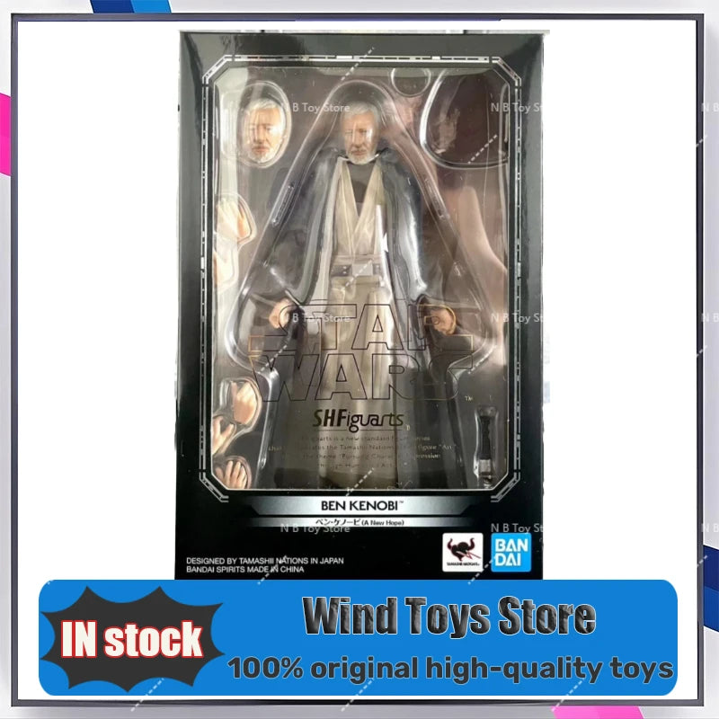 Original in Stock Bandai SHF Star Wars Ben Kenobi A New Hope Classic Figure View Finished Anime Action Figure Gift for Boys