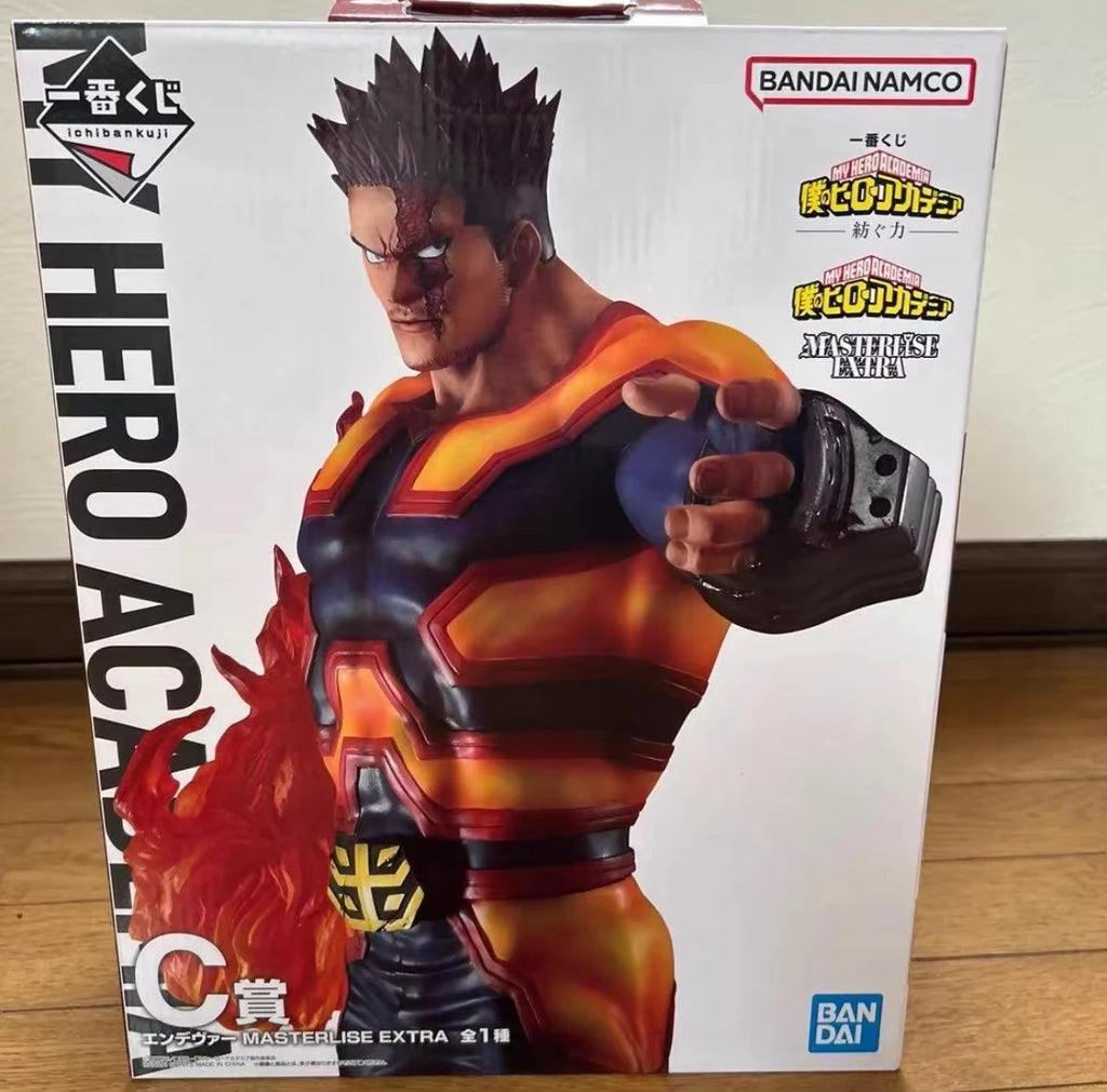 In Stock Original Bandai Ichiban Kuji My Hero Academia Izuku Midoriya Katsuki Bakugo Endeavor Hawks Anime Figures Model Gift