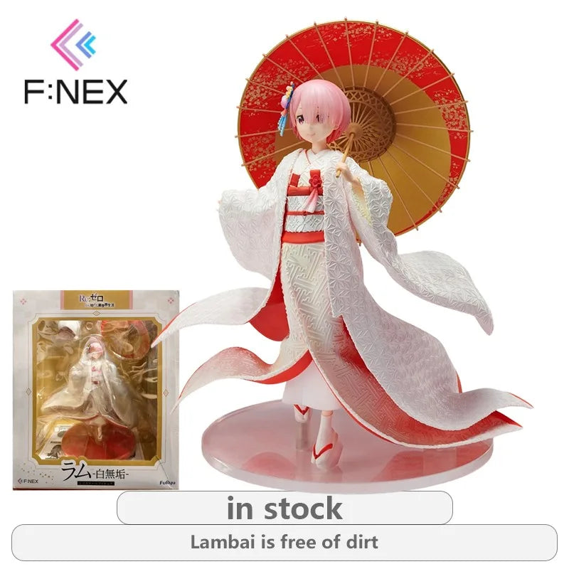 F:NEX Re: Living in A Different World From Scratch Series Ram White Bridal Kimono\Rem's Ghost Marriage Not Movable Figure Statue