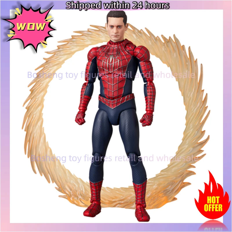 In Stock Original Medicom Toy Mafex 241 Spider Man No Way Home  Friendly Neighborhood Spider Man Tobey Maguire Anime Toys