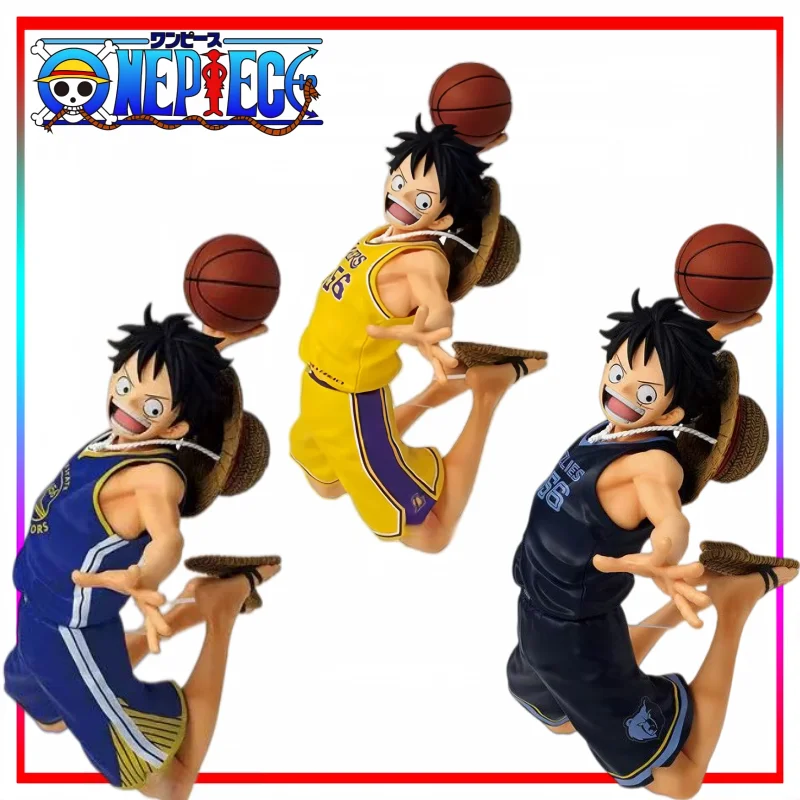 One Piece Luffy Action Figure Golden State Warriors Boston Celtics New York Knicks Los Angeles Lakers Anime Collectible Model