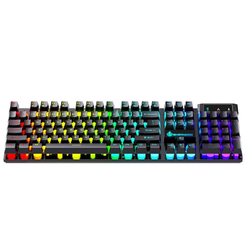 Shipadoo Wired Backlit Gaming Keyboard Mouse Set Waterproof Luminous RGB Streamer 1.35m Cable USB for Gamer PC Laptop Office