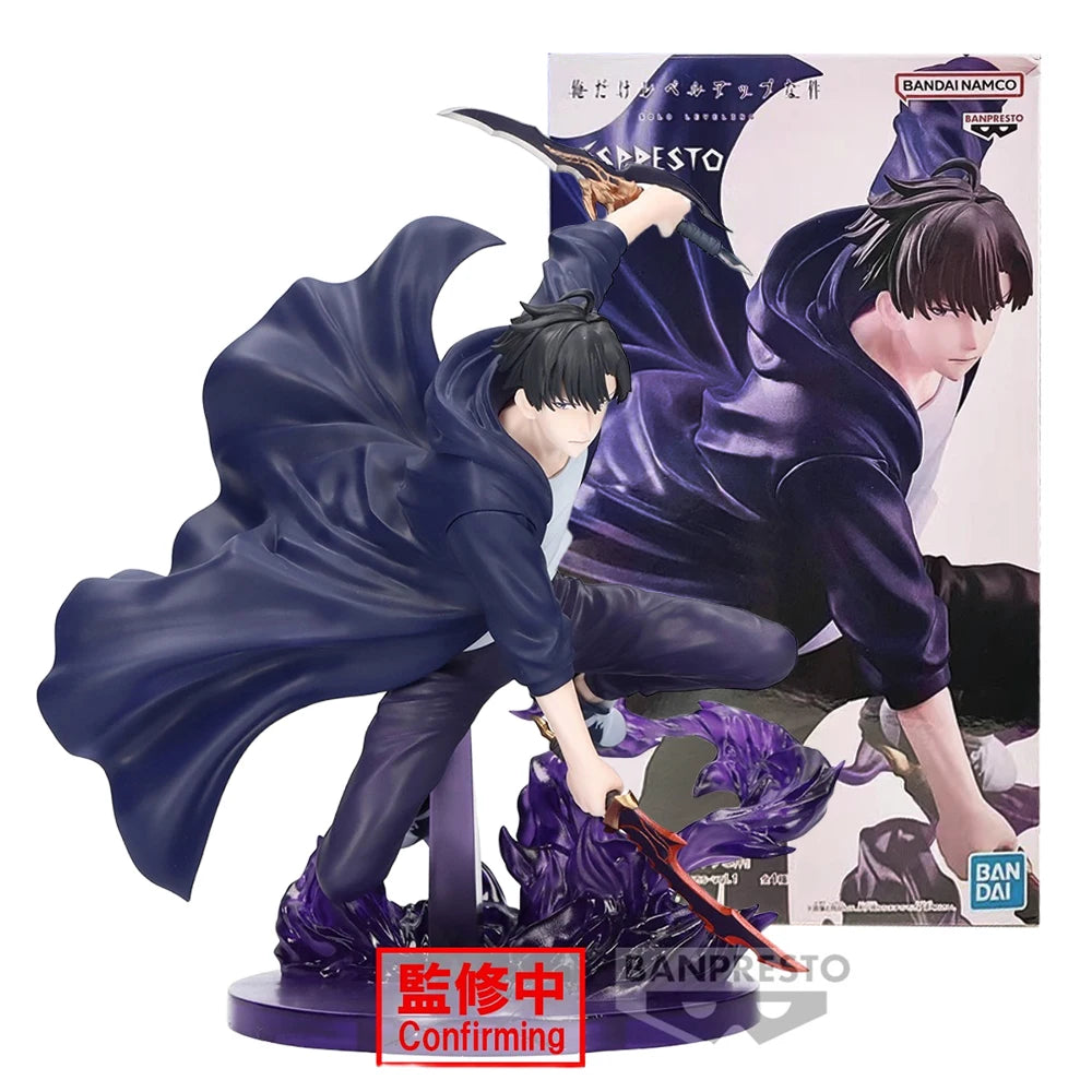 BANDAI 13CM Anime solo leveling Figure Sung Jin Woo Animated Edition ESPRESTO Excite Motions-1 Battle Scene Model Toy Doll Gift