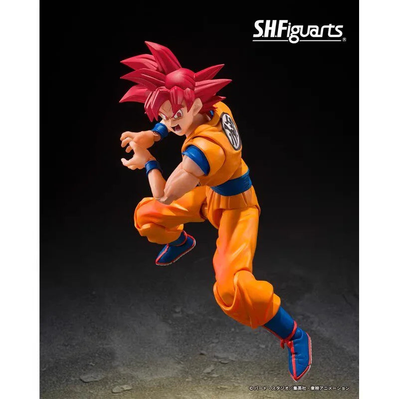 In Stock Bandai SHF Dragon Ball Son Goku Super Saiyan God The Posture Wrapped with The Energy of God Collection Gift