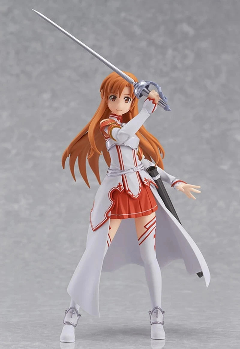 15CM Anime Figure Sword Art Online Yuuki Asuna Action Figure Standing Figure Toy with Action Face Swap PVC Collectible Gift