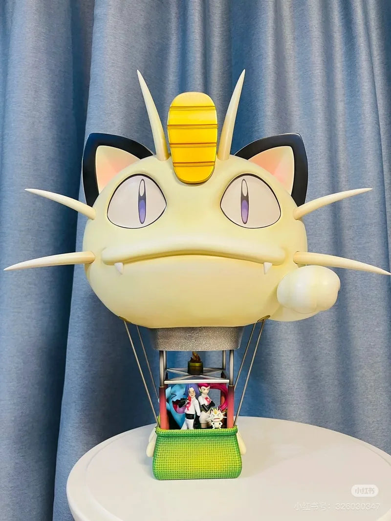 40cm Rocket Team Anime Figure Meowth Hot Air Balloon Figures Wobbuffet Figures Pvc Statue Collection Model Custom Gifts Toys