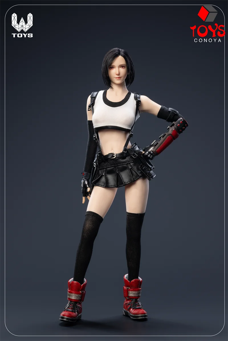 W TOYS 1/6 Scale Tifa Head Sculpt Clothes Set Model Fit 12'' TBL S10D Female Soldier Action Figure Body Dolls