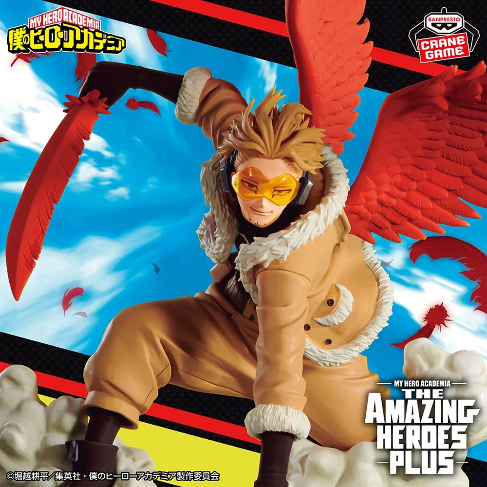 In Stock Bandai Original Genuine Banpresto My Hero Academia The Amazing Heroes Plus Hawks Ⅱ 11cm Collections Model Toy Figures