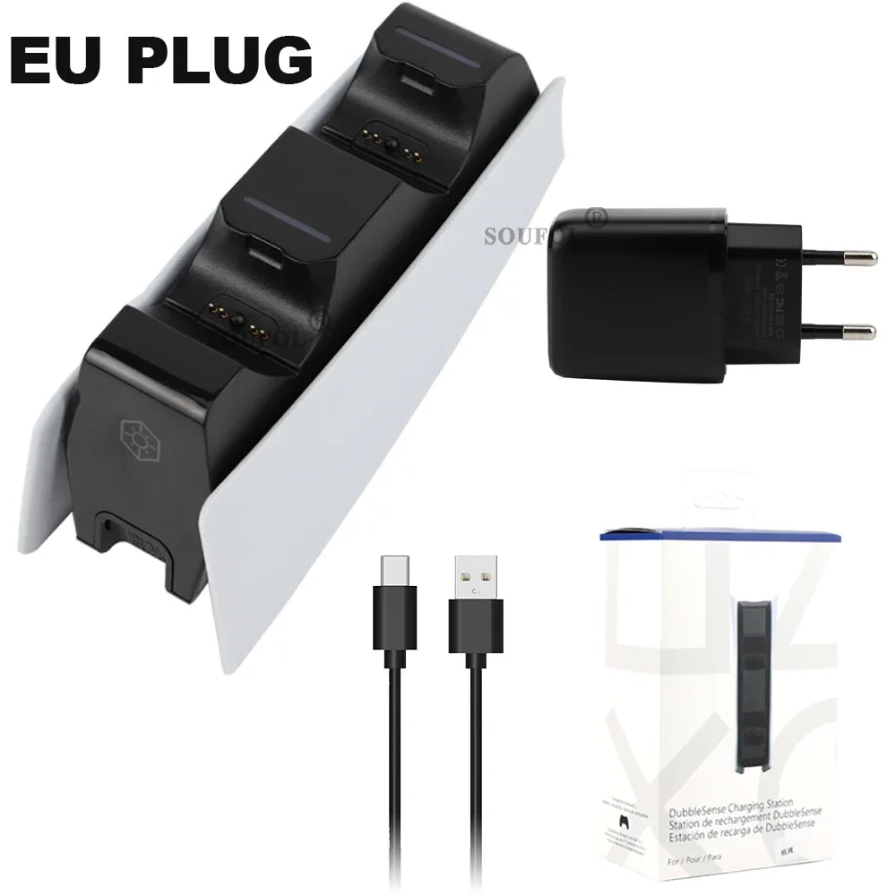 For PS5 Controller Charger Fast Charging Station Dual Charging Dock Charger Stand for PlayStation5 Wireless Game Controller