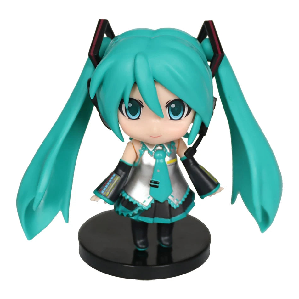 Anime Miku Figure Mini Character Ornaments Cherry Blossom Pink Leek Green Glacier Snow Blue Hatsune desk Decoration Toy Gift