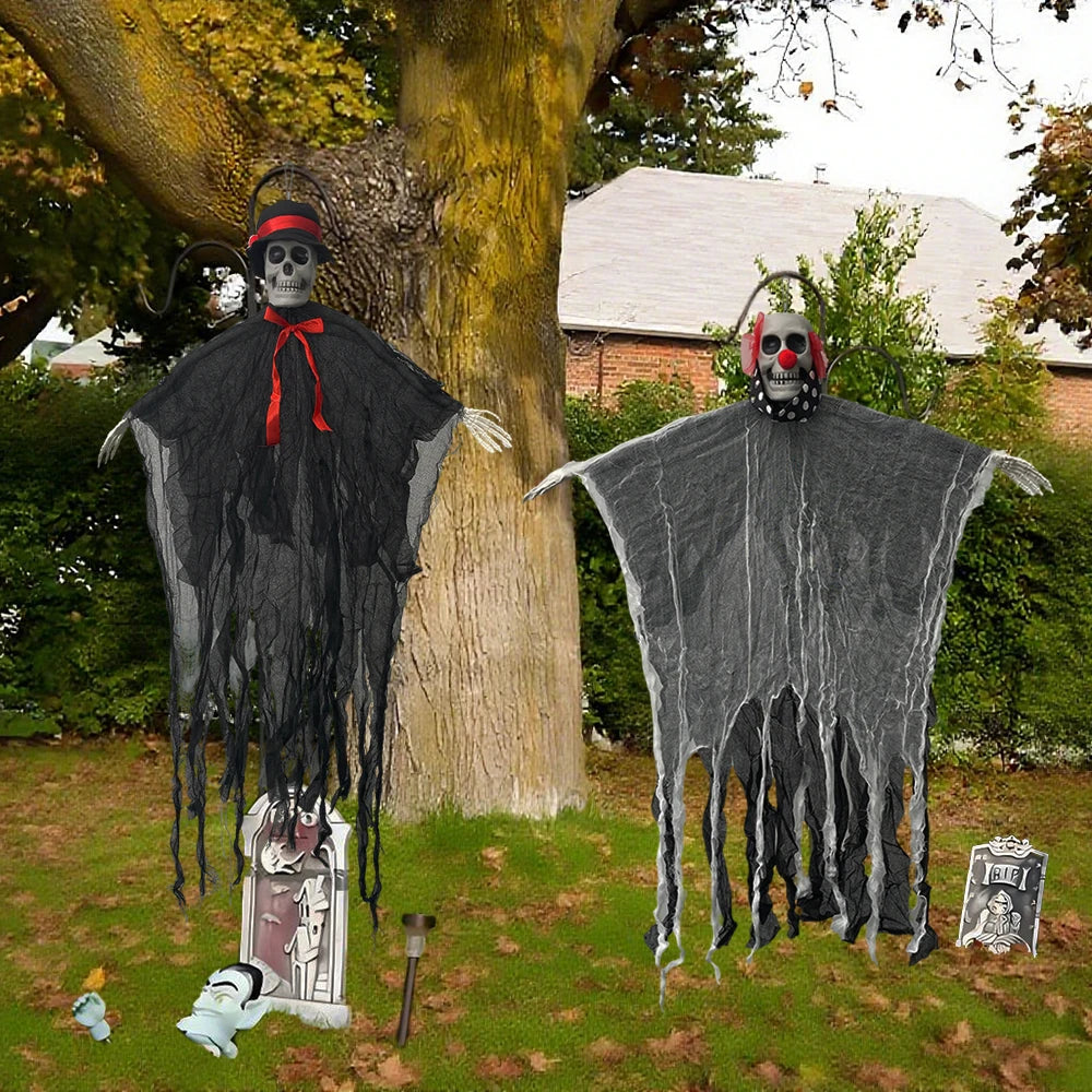 1 x Halloween-Skelett-Geister-Dekoration, Geist mit Halloween-Dekoration für Halloween-Partys, Zuhause, drinnen und draußen, Verwendung in Gärten
