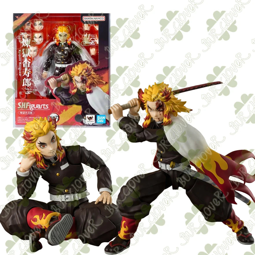 Bandai SHF Demon Slayer: Kimetsu no Yaiba Tanjiro Kamado Nezuko Kamado Akaza Action Figures Collectibles Premium Poseable